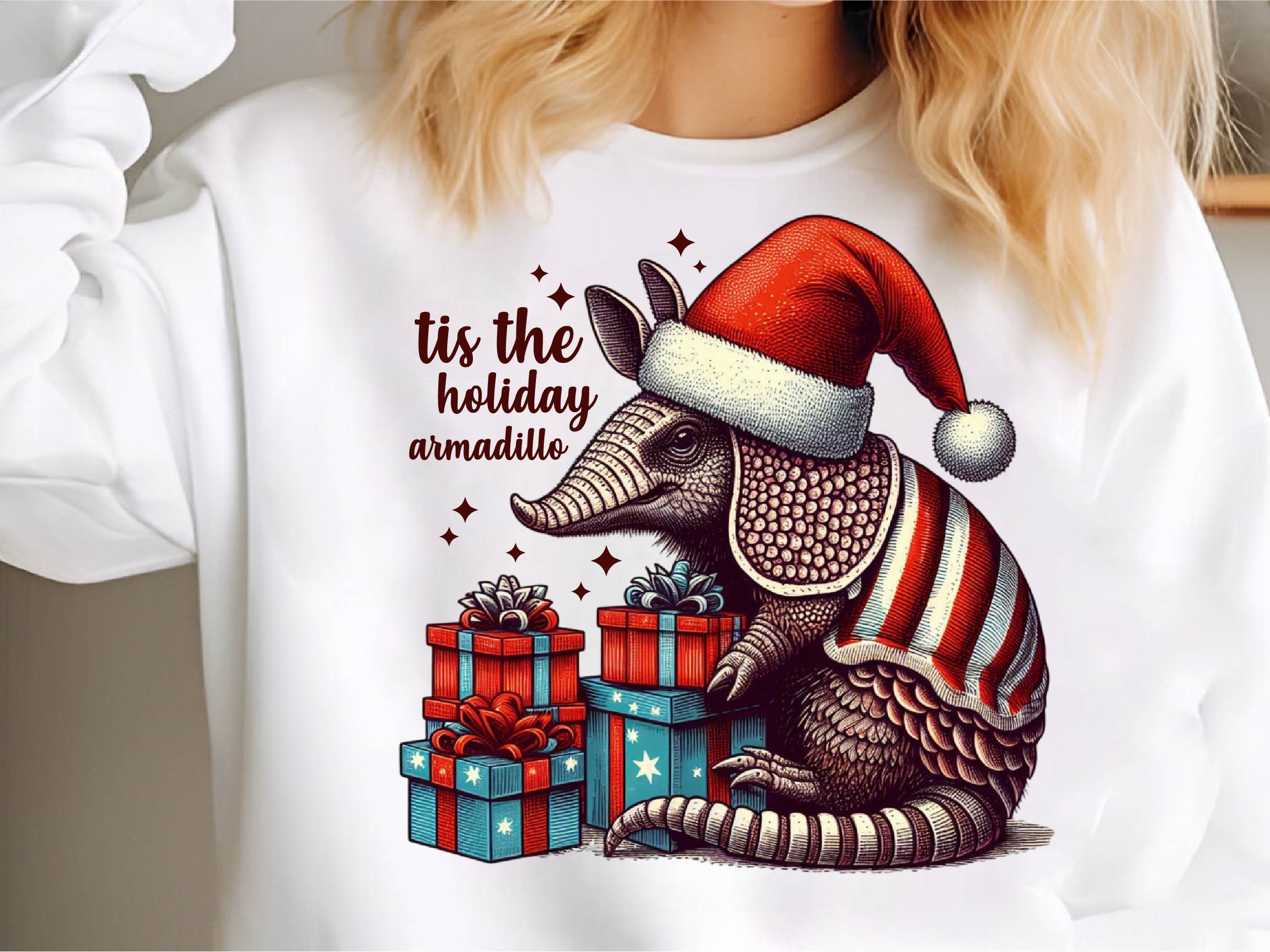 Holiday Armadillo Christmas Clipart Bundle