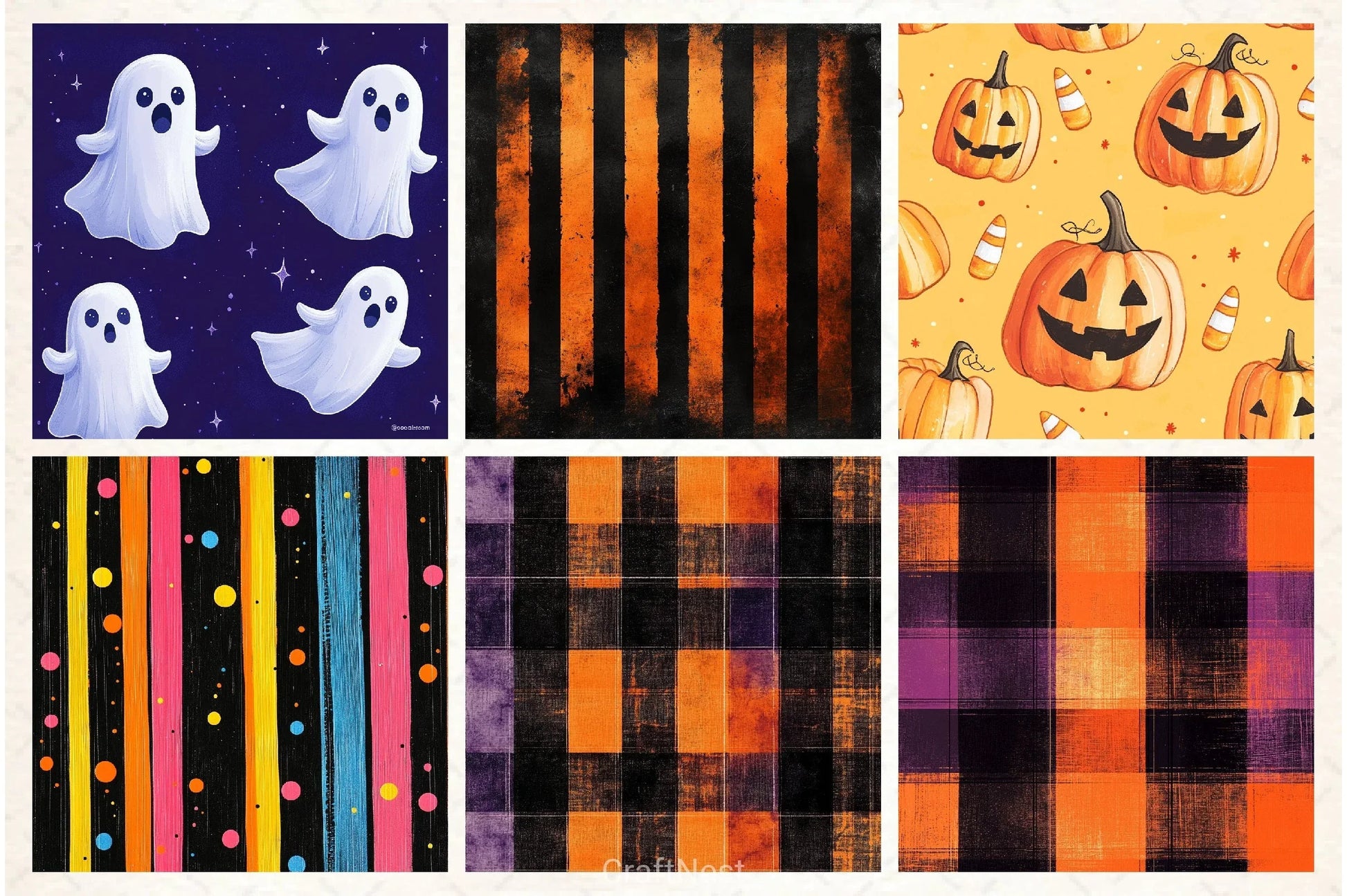 Halloween Digital Paper Pack 4 - CraftNest - Digital Crafting and Art