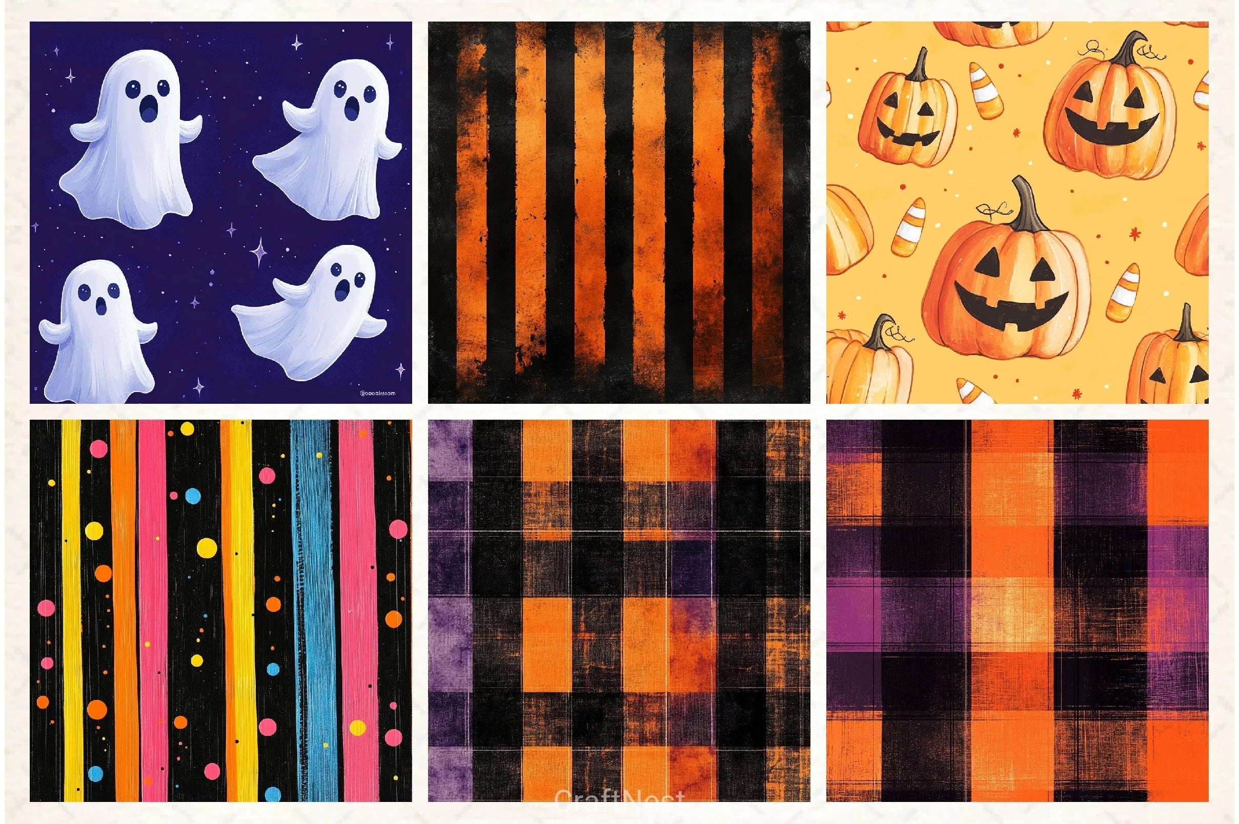 Halloween Digital Paper Pack 4 - CraftNest - Digital Crafting and Art