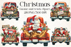 Christmas Gnome & Truck Clipart Bundle 3 - CraftNest - Digital Crafting and Art