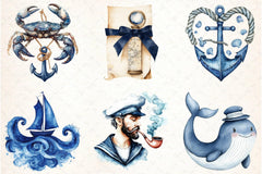 Blue Nautical Clipart Bundle  7 - CraftNest - Digital Crafting and Art