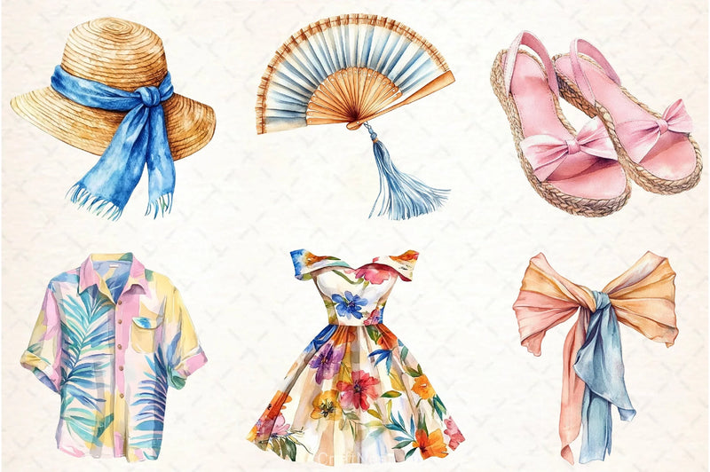 Summer Fashion Clipart Bundle - CraftNest - Digital Crafting and Art