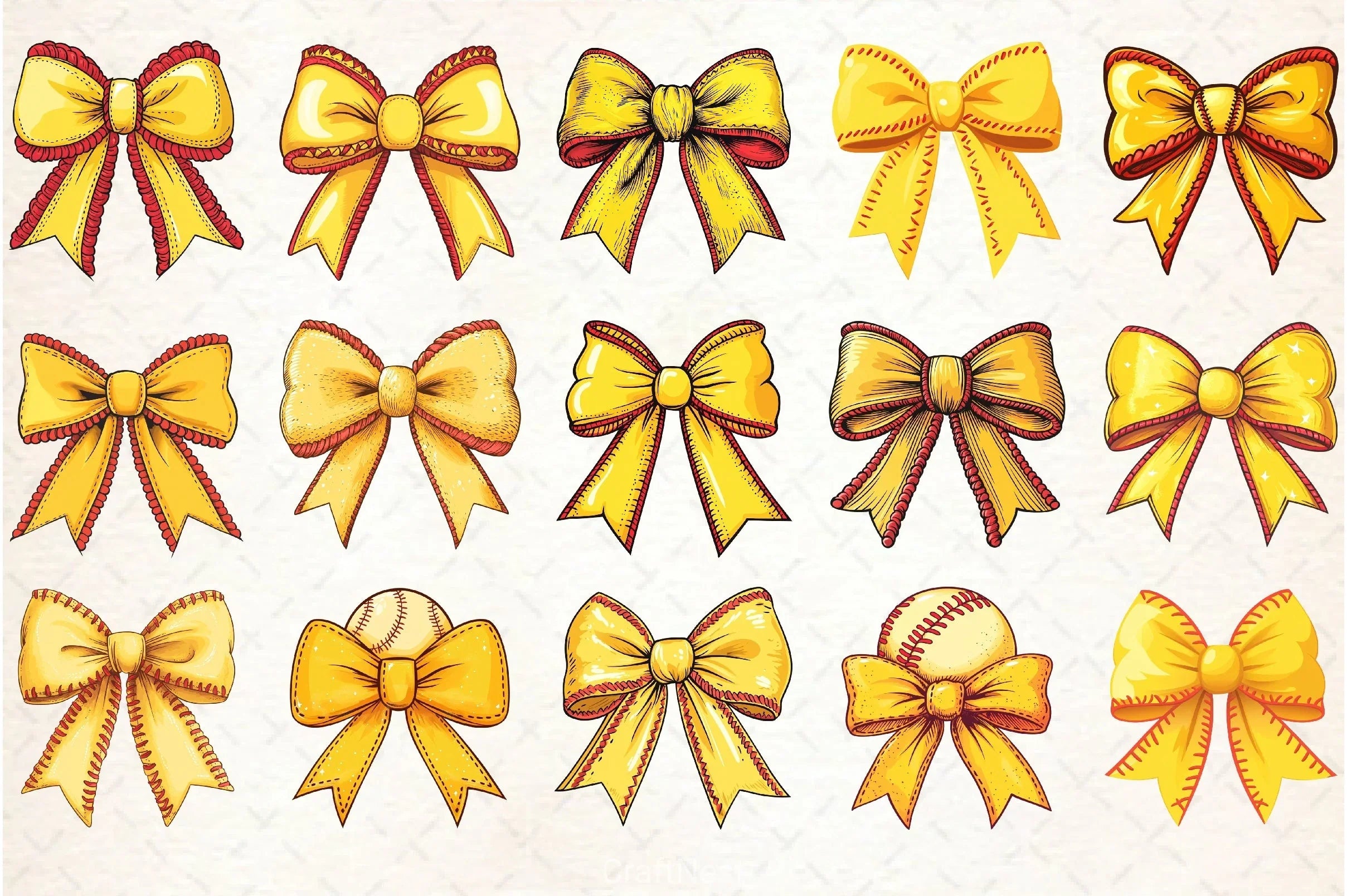 Baseball Softball Coquette Bow Clipart Bundle 1 - CraftNest - Digital Crafting and Art