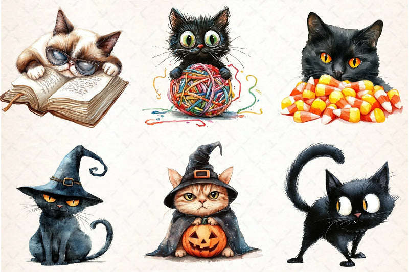 Crazy Black Cats Clipart Bundle 2 - CraftNest - Digital Crafting and Art