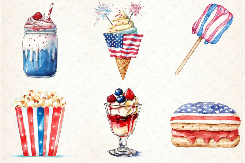 Fast Food 4th of July Clipart Bundle 1 - CraftNest - Digital Crafting and Art