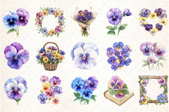 Pansy Flowers Clipart Bundle - CraftNest - Digital Crafting and Art