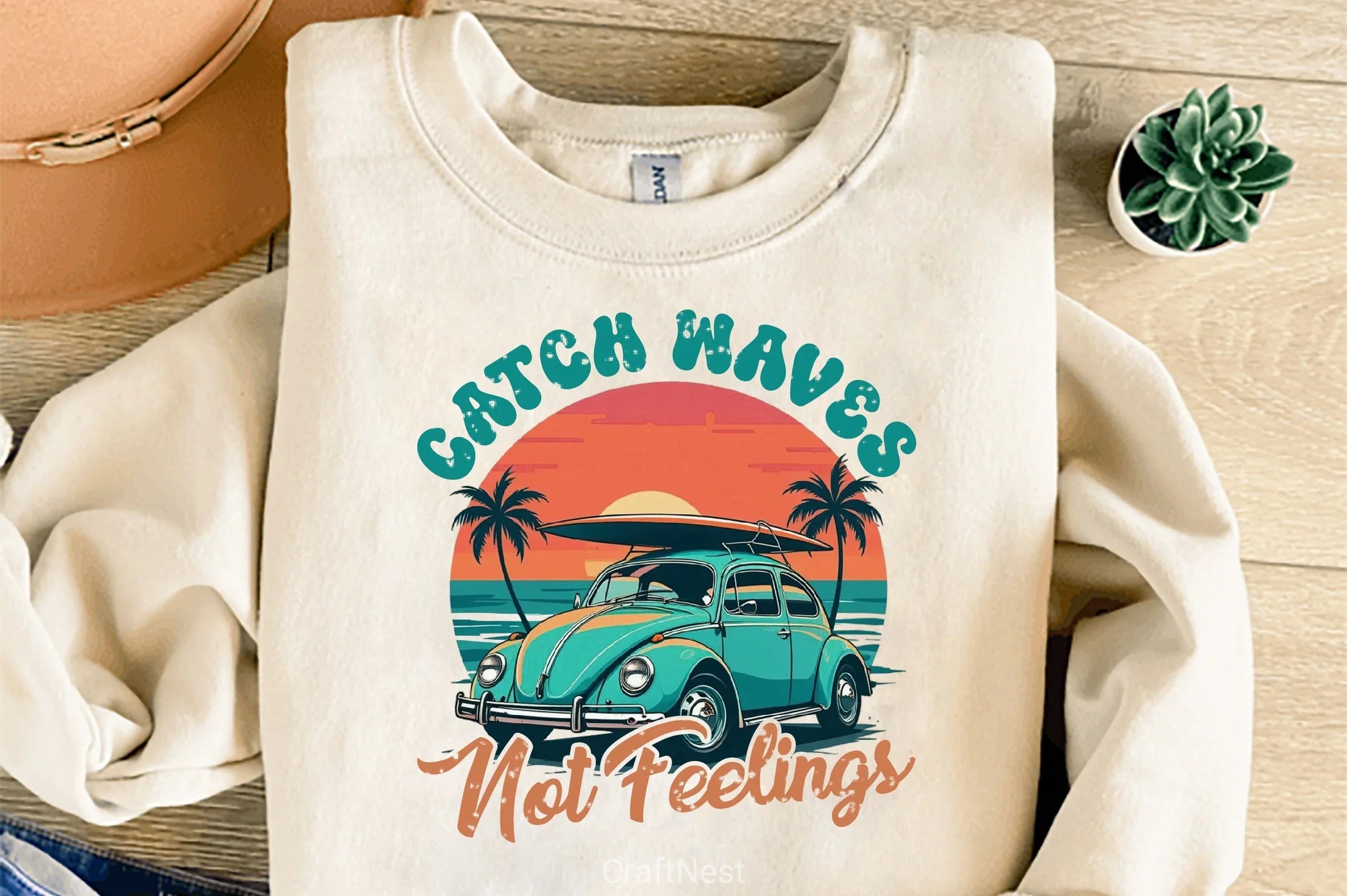 Retro Summer Catch Waves Clipart Bundle - CraftNest - Digital Crafting and Art