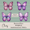 Purple Butterflies Clipart Bundle