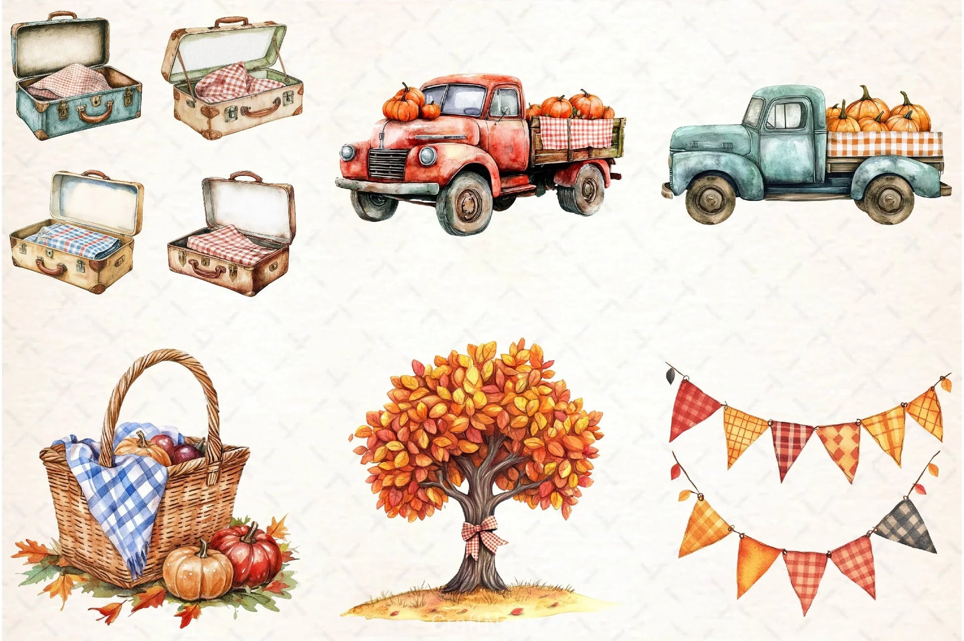 Gingham Autumn Clipart Bundle 5 - CraftNest - Digital Crafting and Art