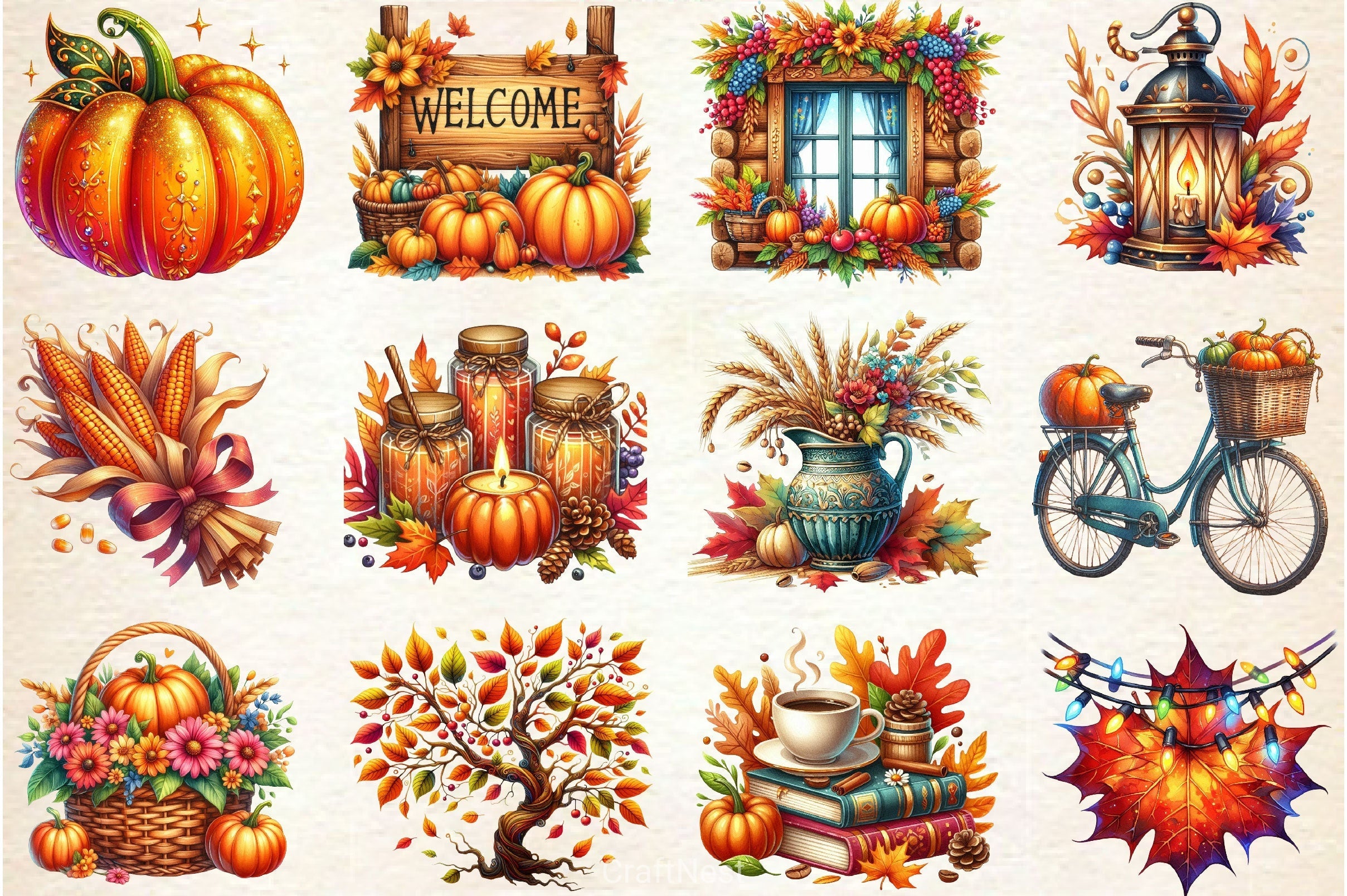 Autumn Decor Clipart Bundle