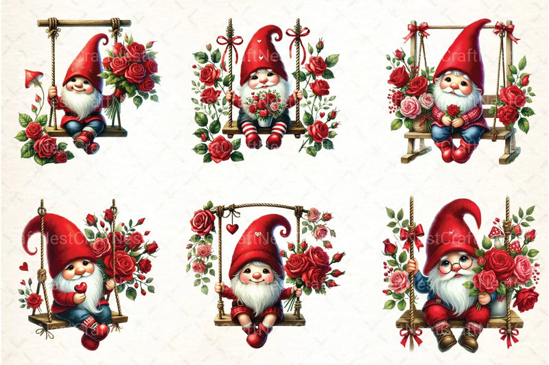 Valentine's Gnome Swing Clipart Bundle - CraftNest - Digital Crafting and Art