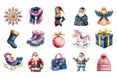 Whimsical Christmas Cute Holiday Illustrations Clipart Bundle - CraftNest - Digital Crafting and Art