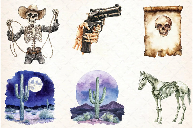 Western Gothic Clipart Bundle - CraftNest - Digital Crafting and Art
