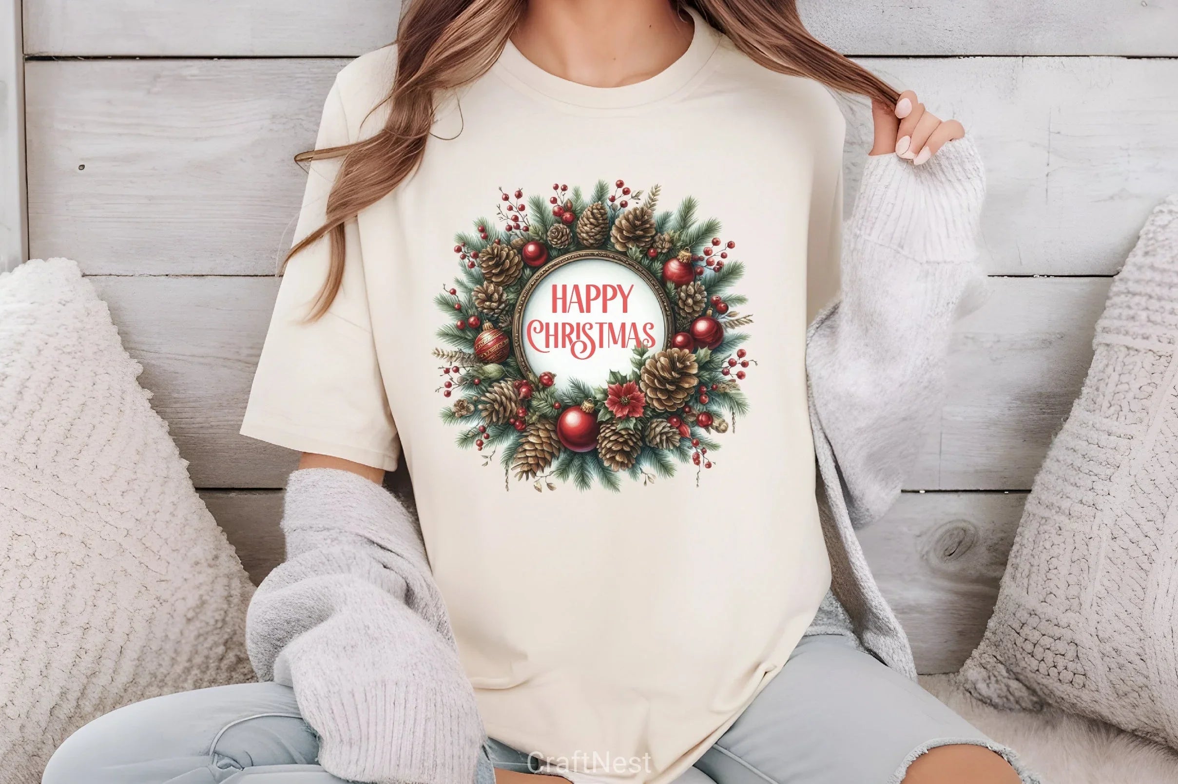 Christmas Wreath Clipart Bundle 6 - CraftNest - Digital Crafting and Art