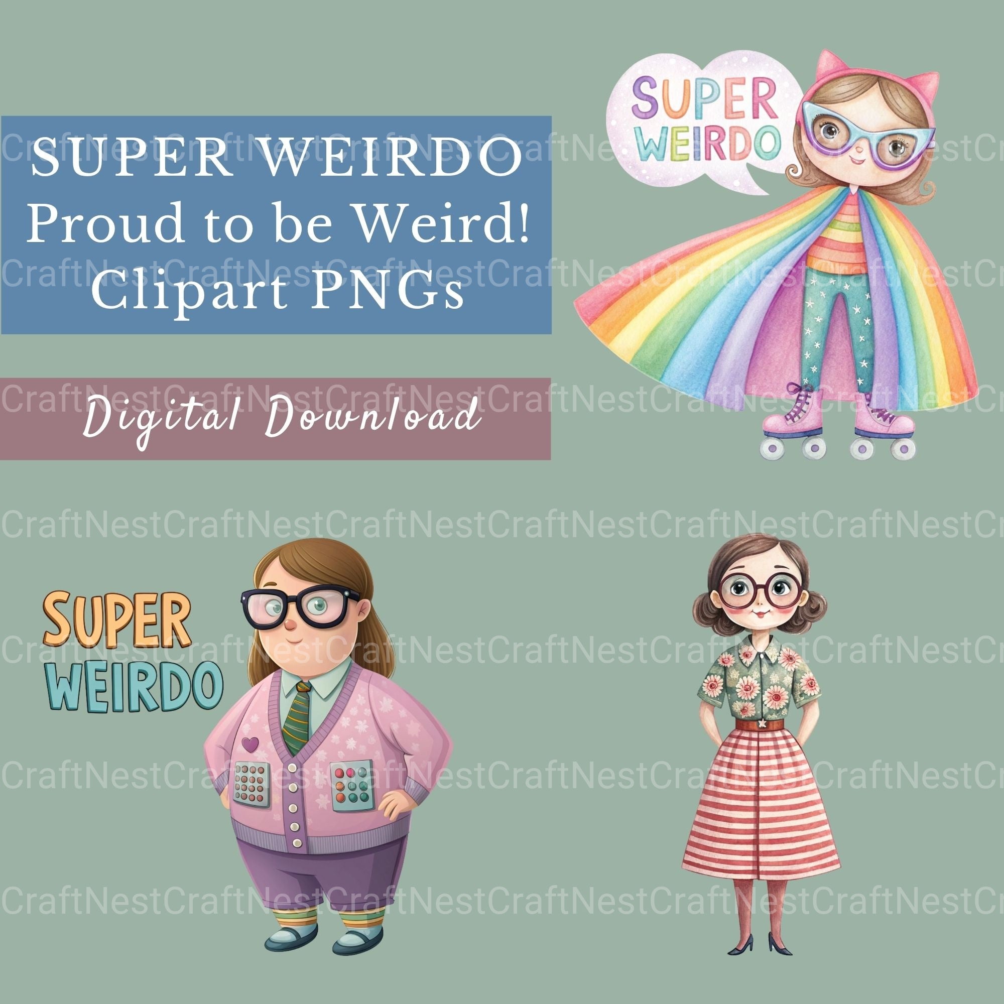 Super Weirdo Clipart Bundle
