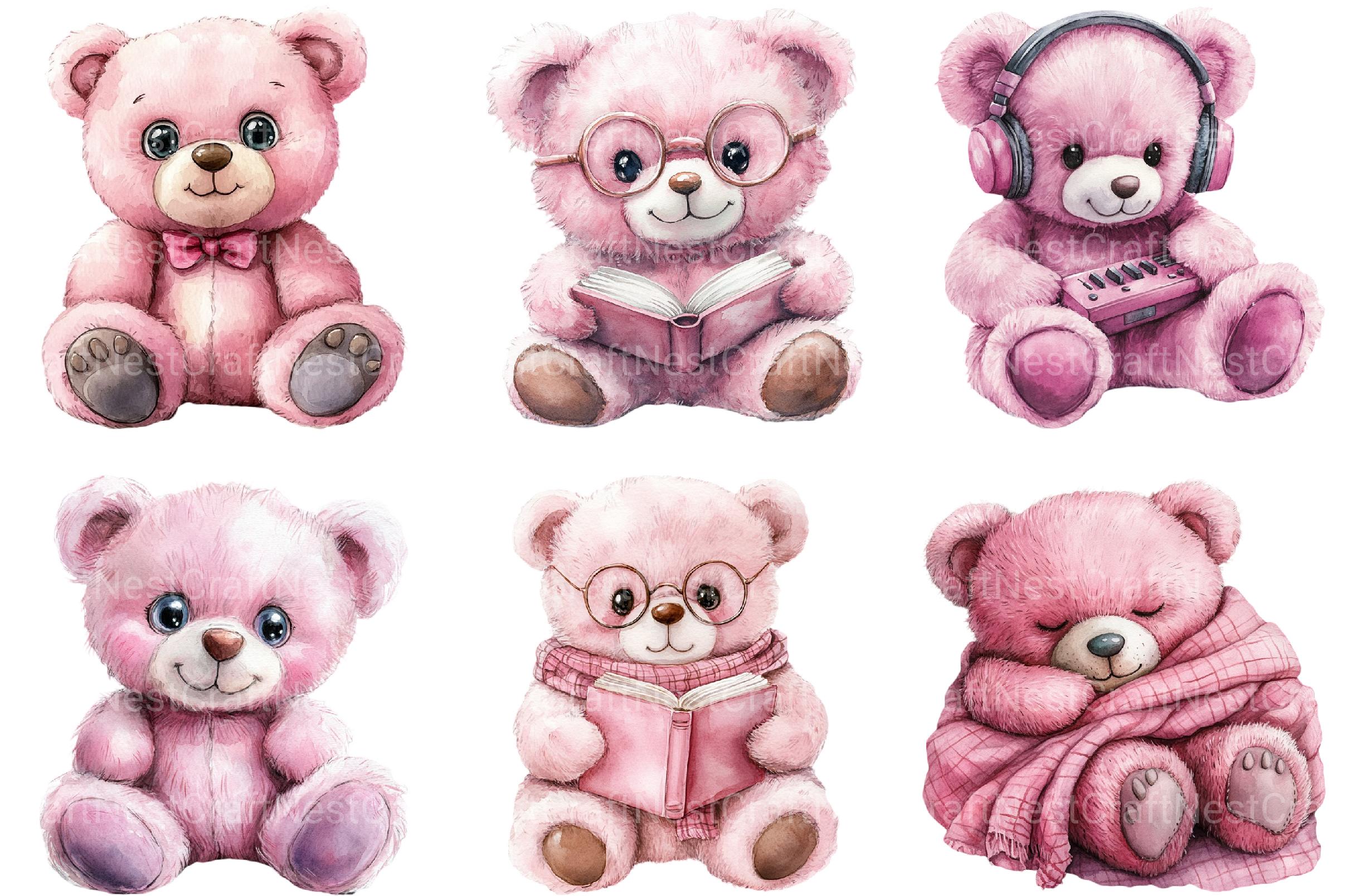 Pink Cute Blush Teddy Bear Clipart