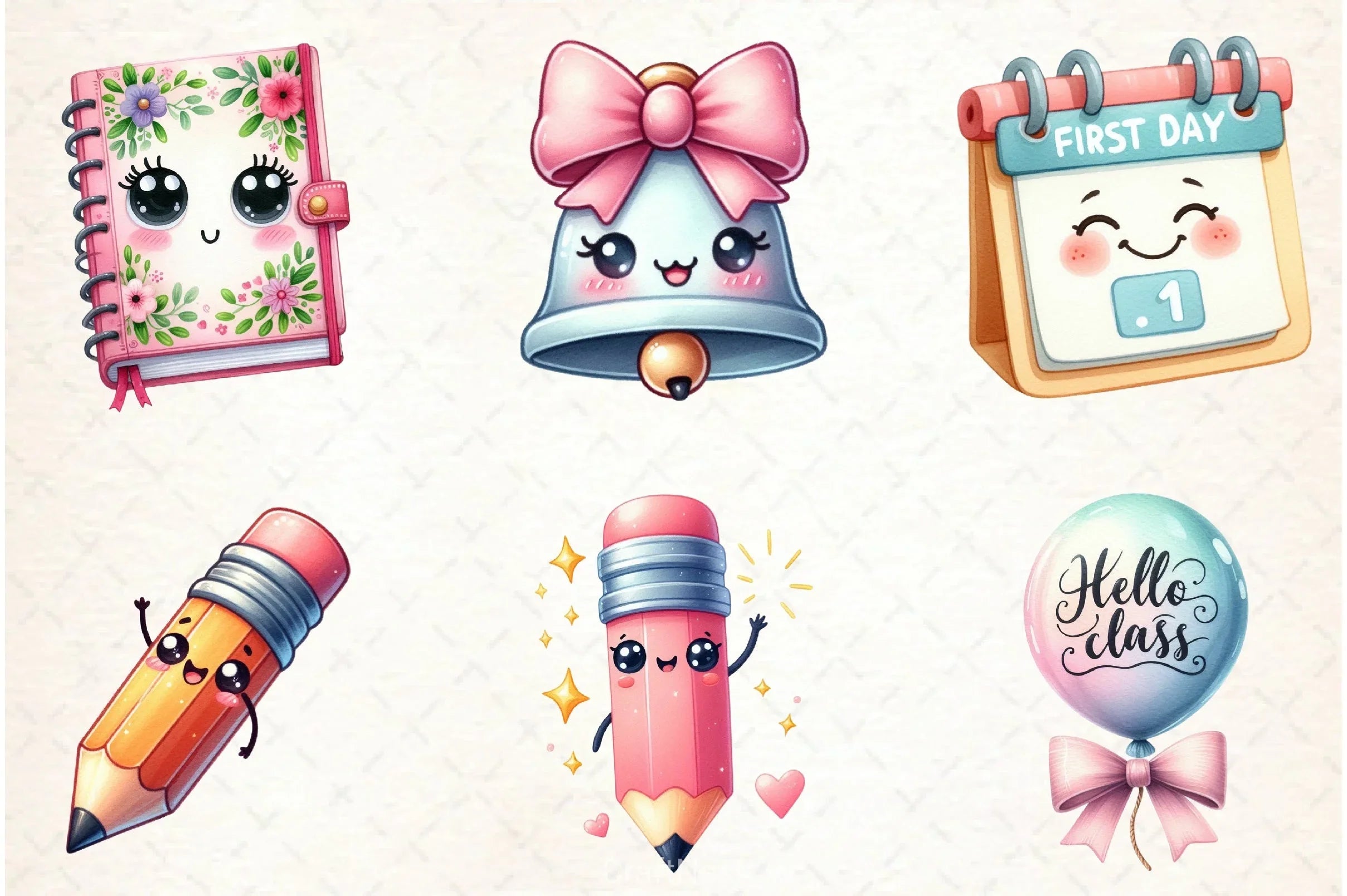 Kawaii School Clipart Bundle 5 - CraftNest - Digital Crafting and Art