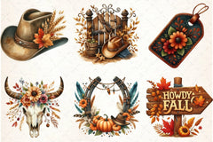 Cowboy Autumn Clipart Bundle - CraftNest - Digital Crafting and Art