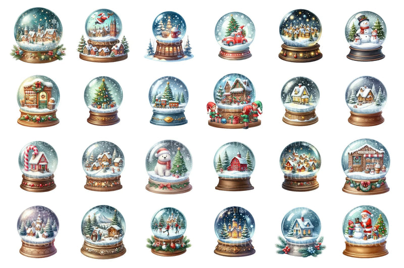 Christmas Snowglobe Village Clipart Bundle - CraftNest - Digital Crafting and Art