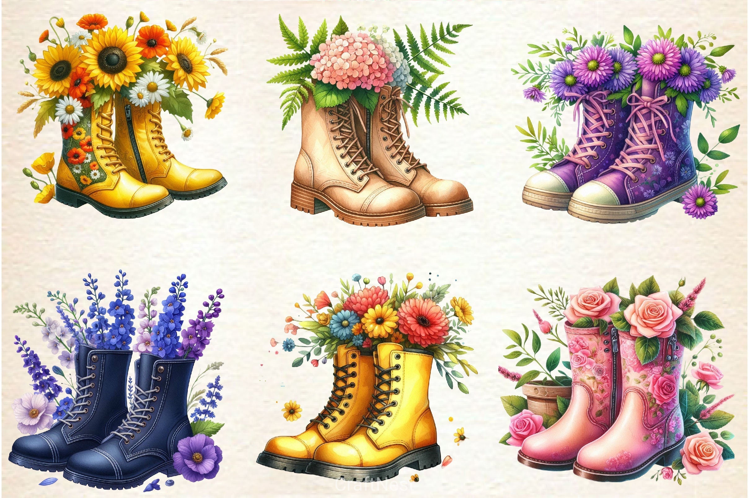 Garden Boots Clipart Bundle 3