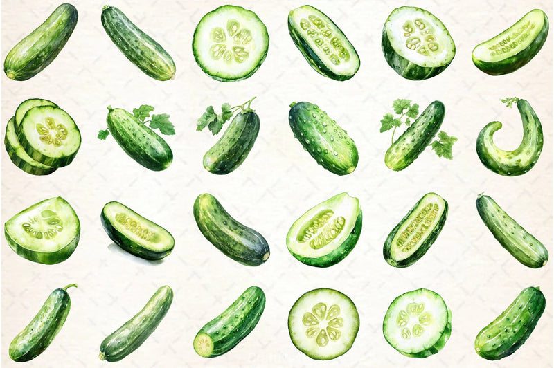 Cucumber Clipart Bundle - CraftNest - Digital Crafting and Art