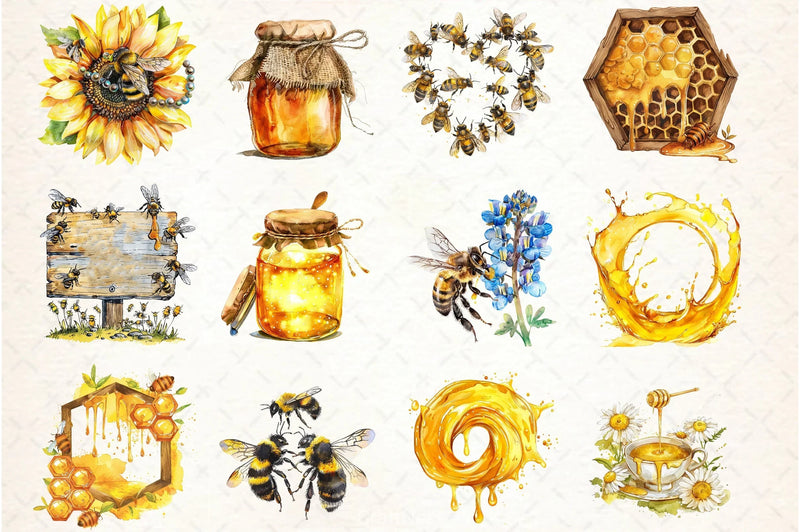 Honey Bee Clipart Bundle 21 - CraftNest - Digital Crafting and Art