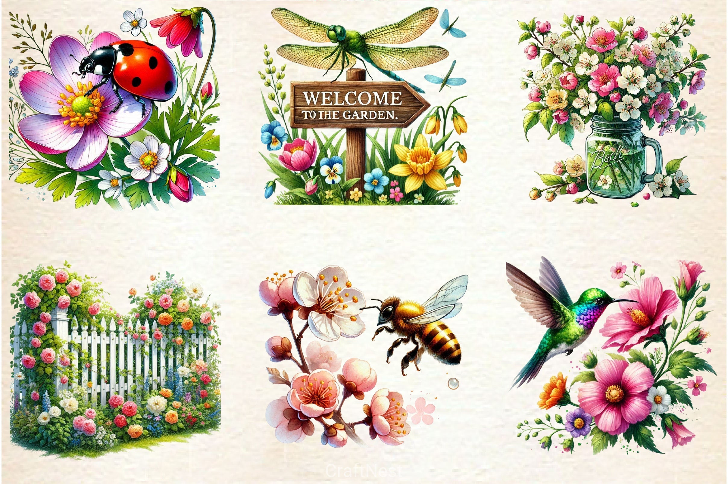 Spring Garden Clipart Bundle 7