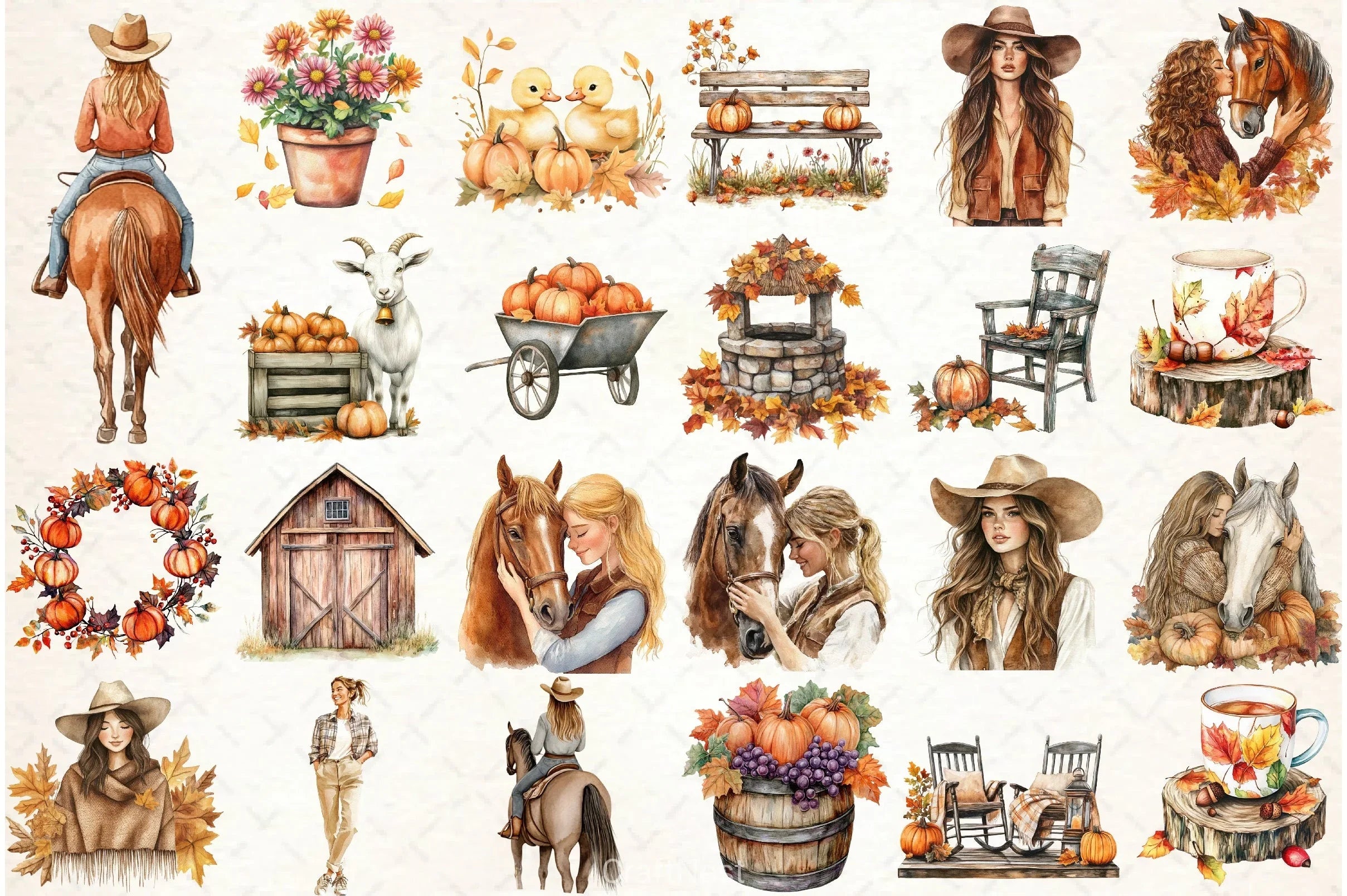 Autumn Farm Clipart Bundle - CraftNest - Digital Crafting and Art
