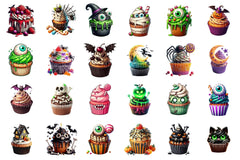 Spooky Sweet Halloween Cupcakes Clipart Bundle - CraftNest - Digital Crafting and Art