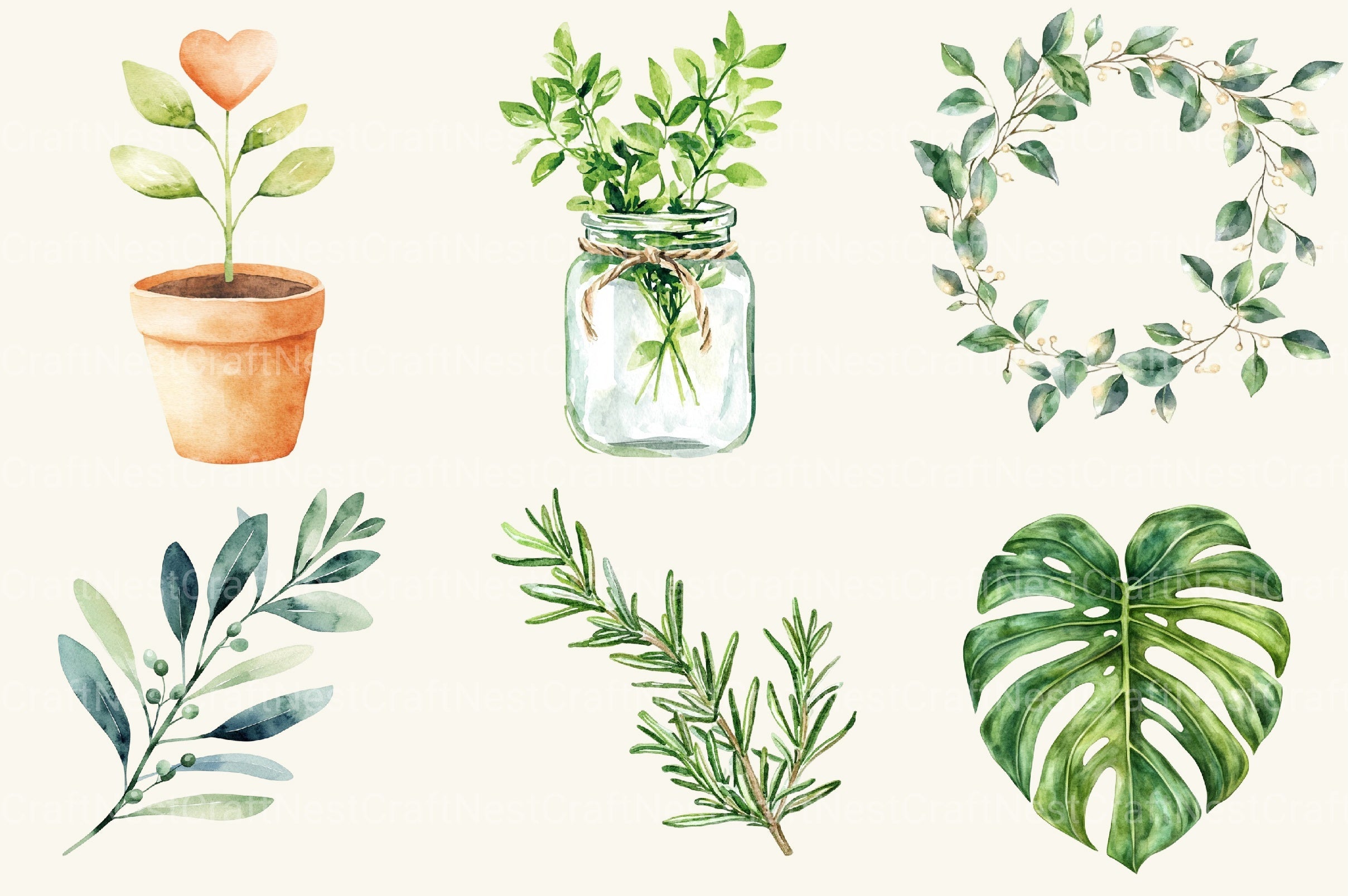 Greenery Clipart Bundle