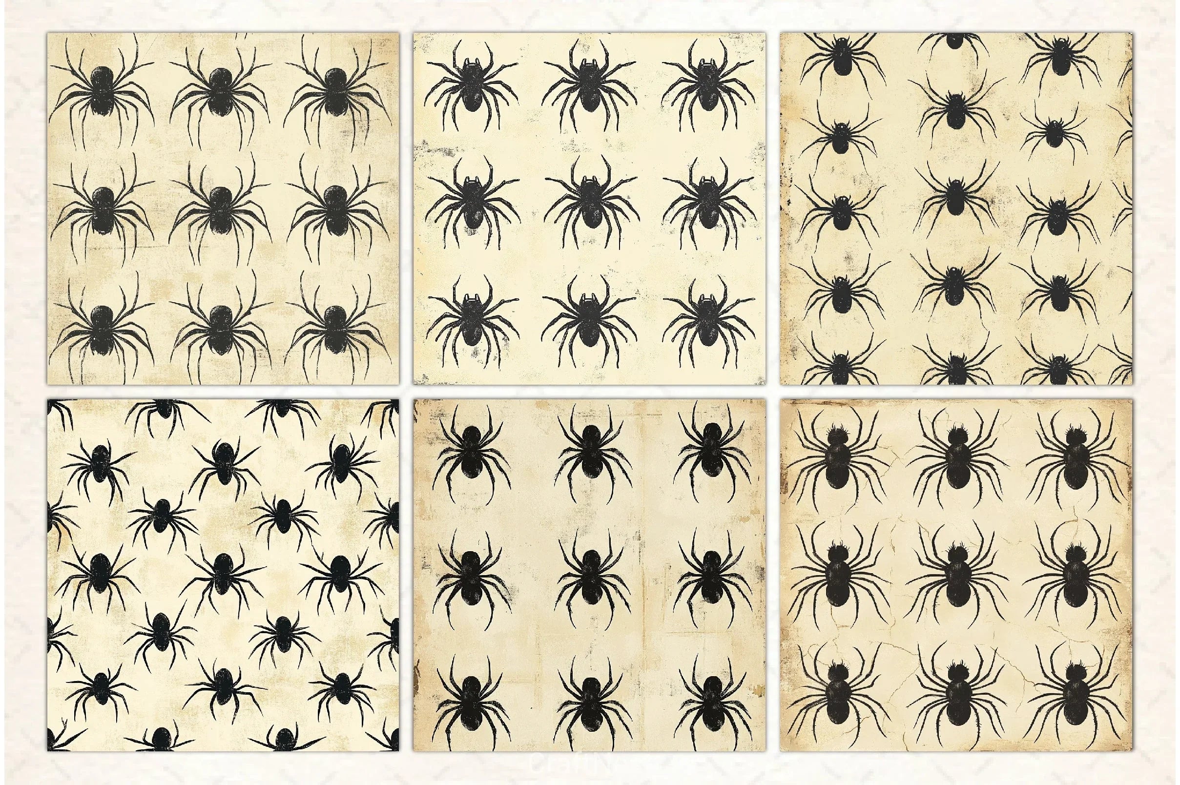 Halloween Spiders Digital Paper Pack - CraftNest - Digital Crafting and Art