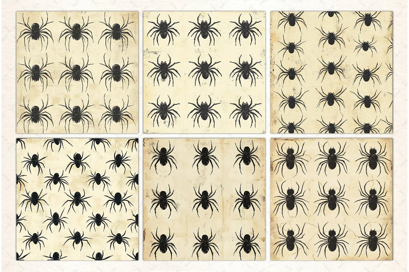 Halloween Spiders Digital Paper Pack - CraftNest - Digital Crafting and Art