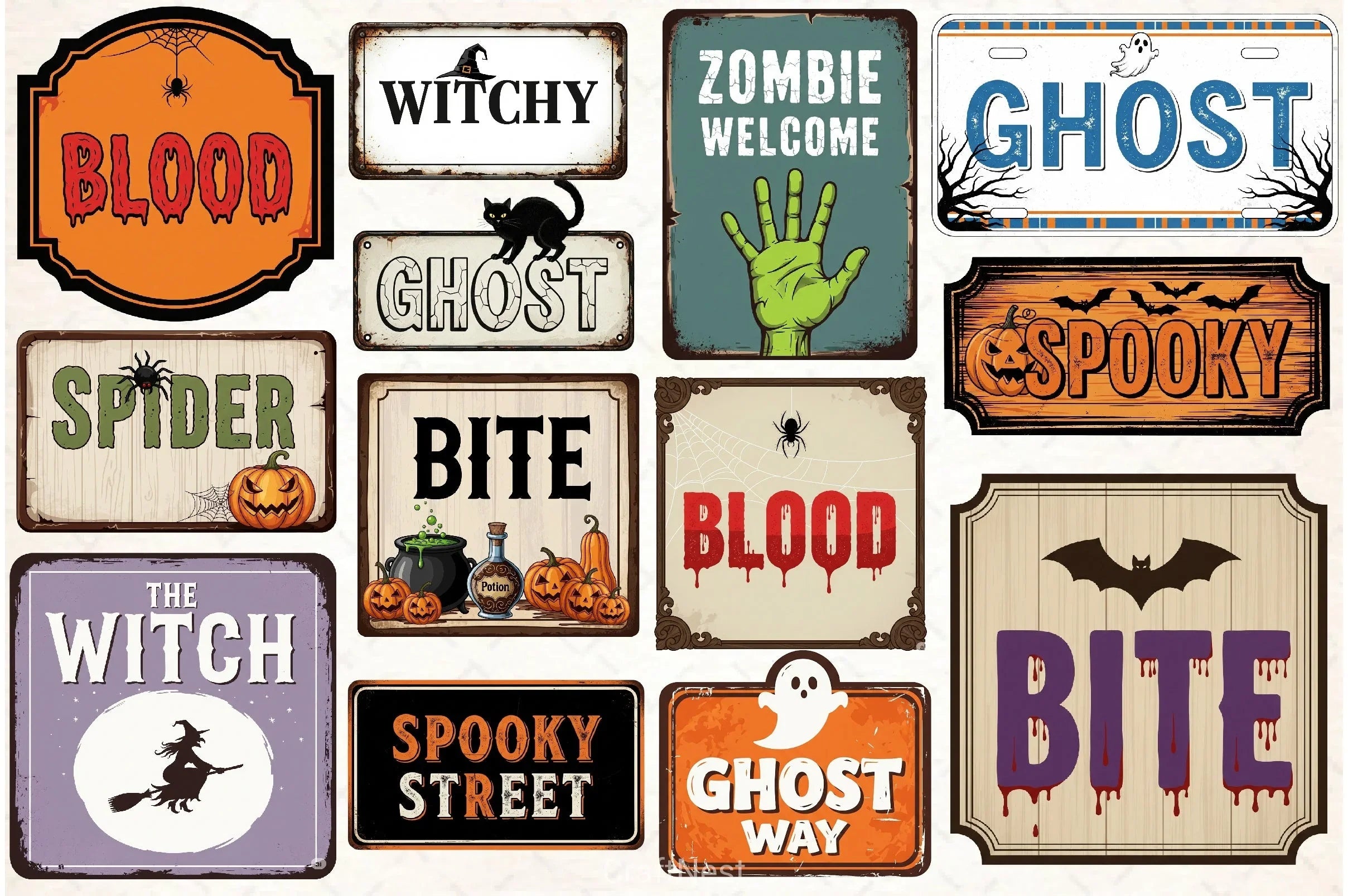 Vintage Rustic Halloween Clipart Bundle - CraftNest - Digital Crafting and Art