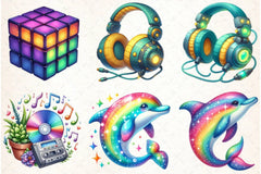 Nostalgic 90s Retro Clipart Bundle - CraftNest - Digital Crafting and Art