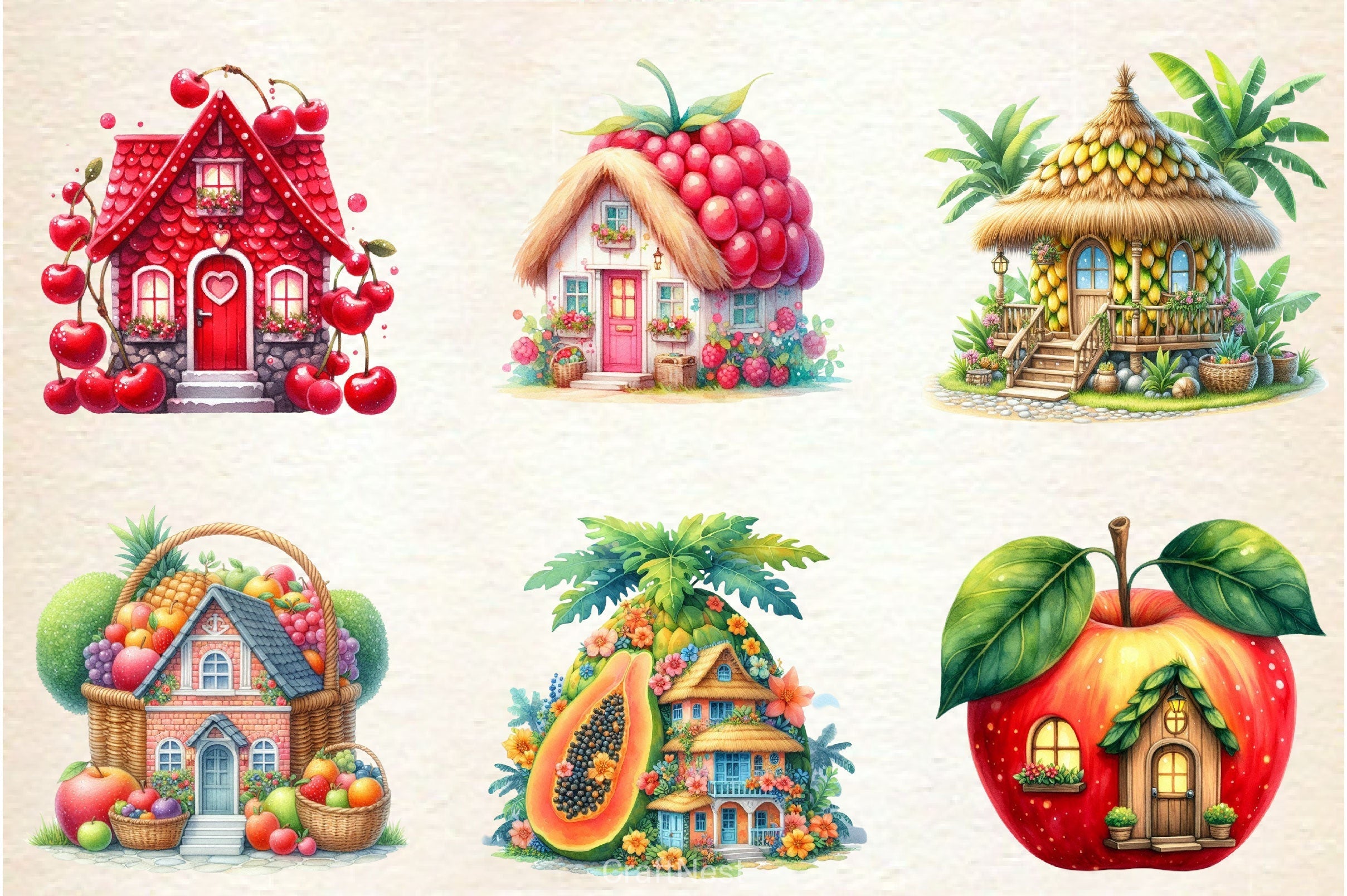 Fruit House Clipart Bundle