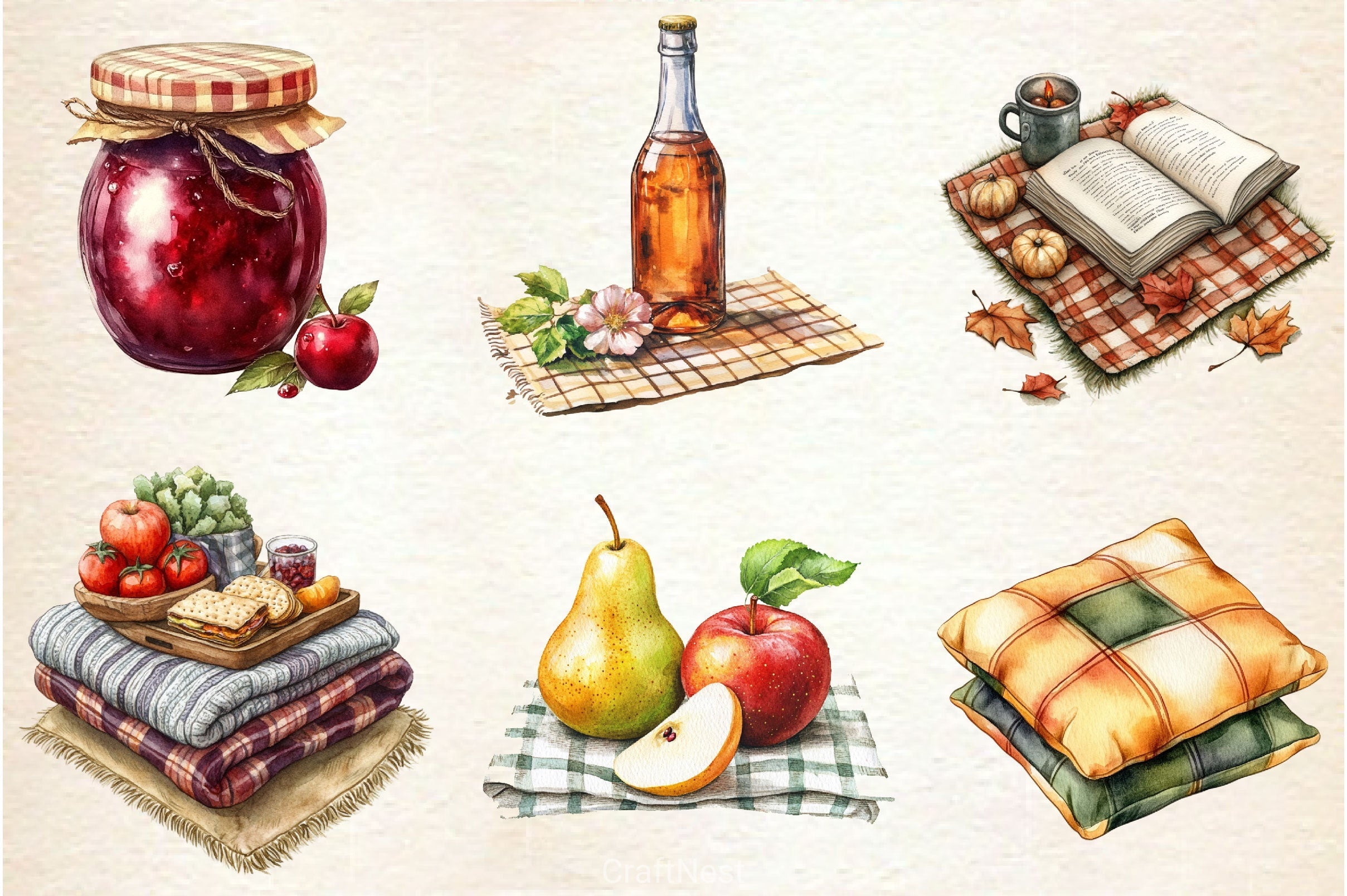 Fall Picnic Clipart Bundle 2