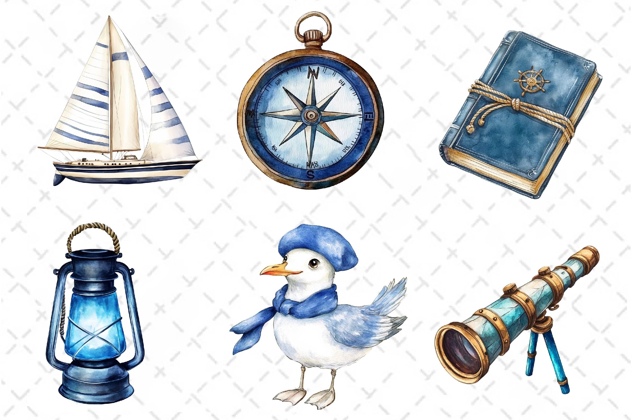 Blue Nautical Collection Clipart Bundle