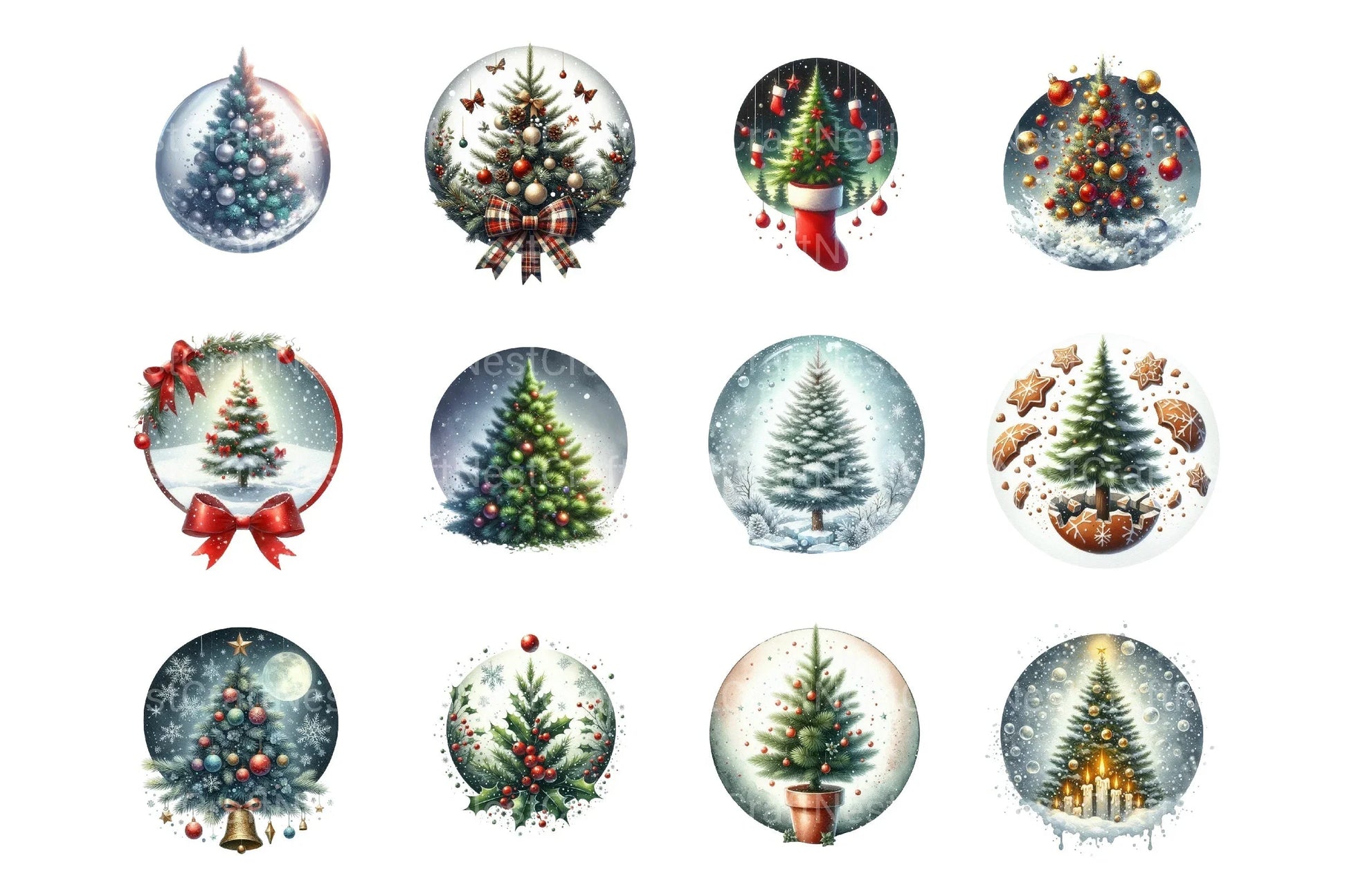 Christmas Tree Clipart Bundle 77 - CraftNest - Digital Crafting and Art