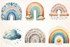 Boho Rainbow Clipart Bundle - CraftNest - Digital Crafting and Art