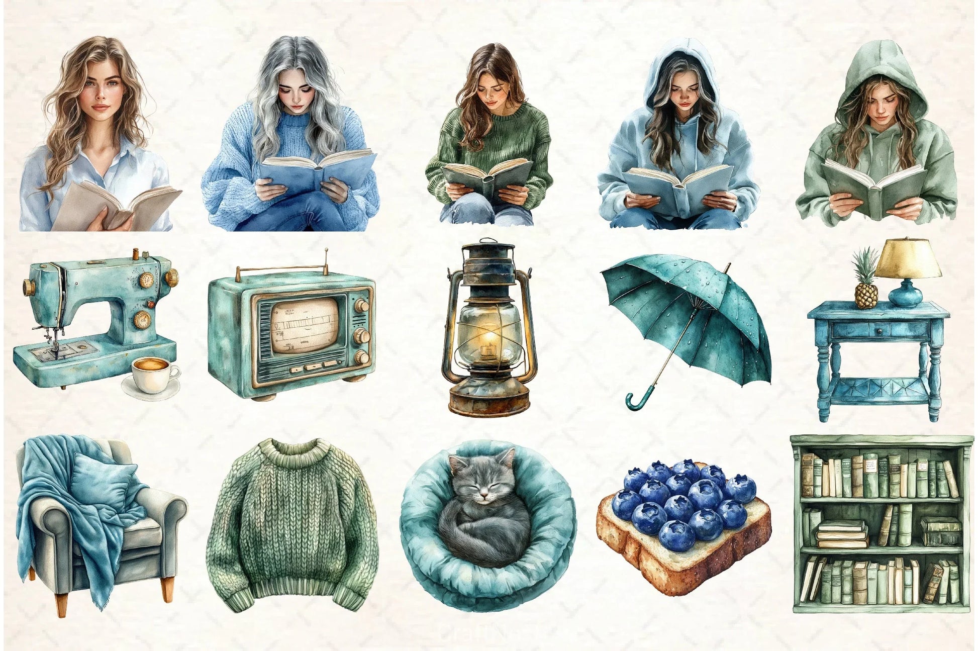 Book Lover Clipart Bundle - CraftNest - Digital Crafting and Art