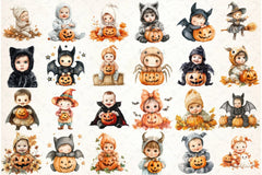 Autumn Spooky Baby Clipart Bundle - CraftNest - Digital Crafting and Art