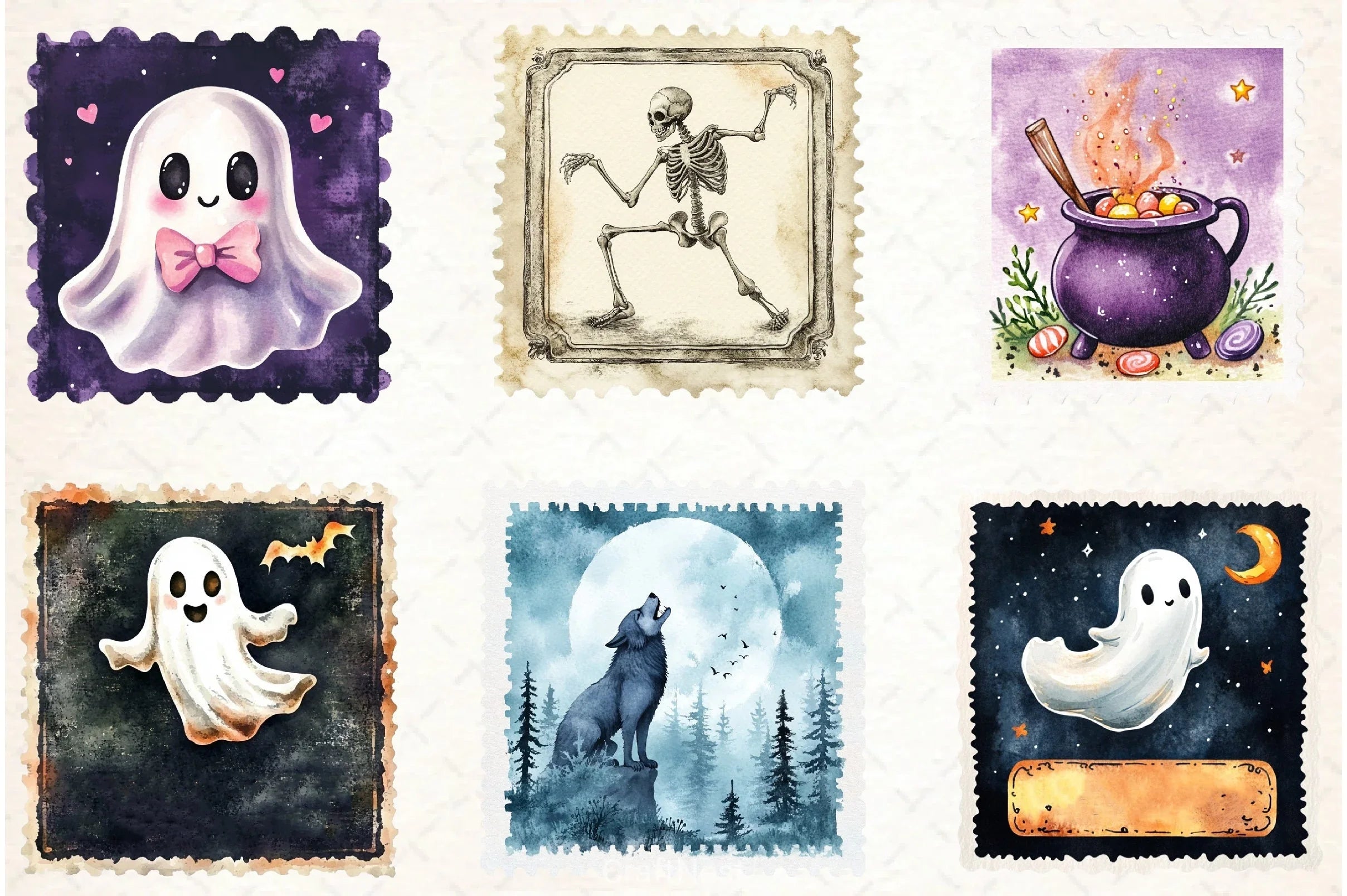 Halloween Stamp Clipart Bundle 3 - CraftNest - Digital Crafting and Art
