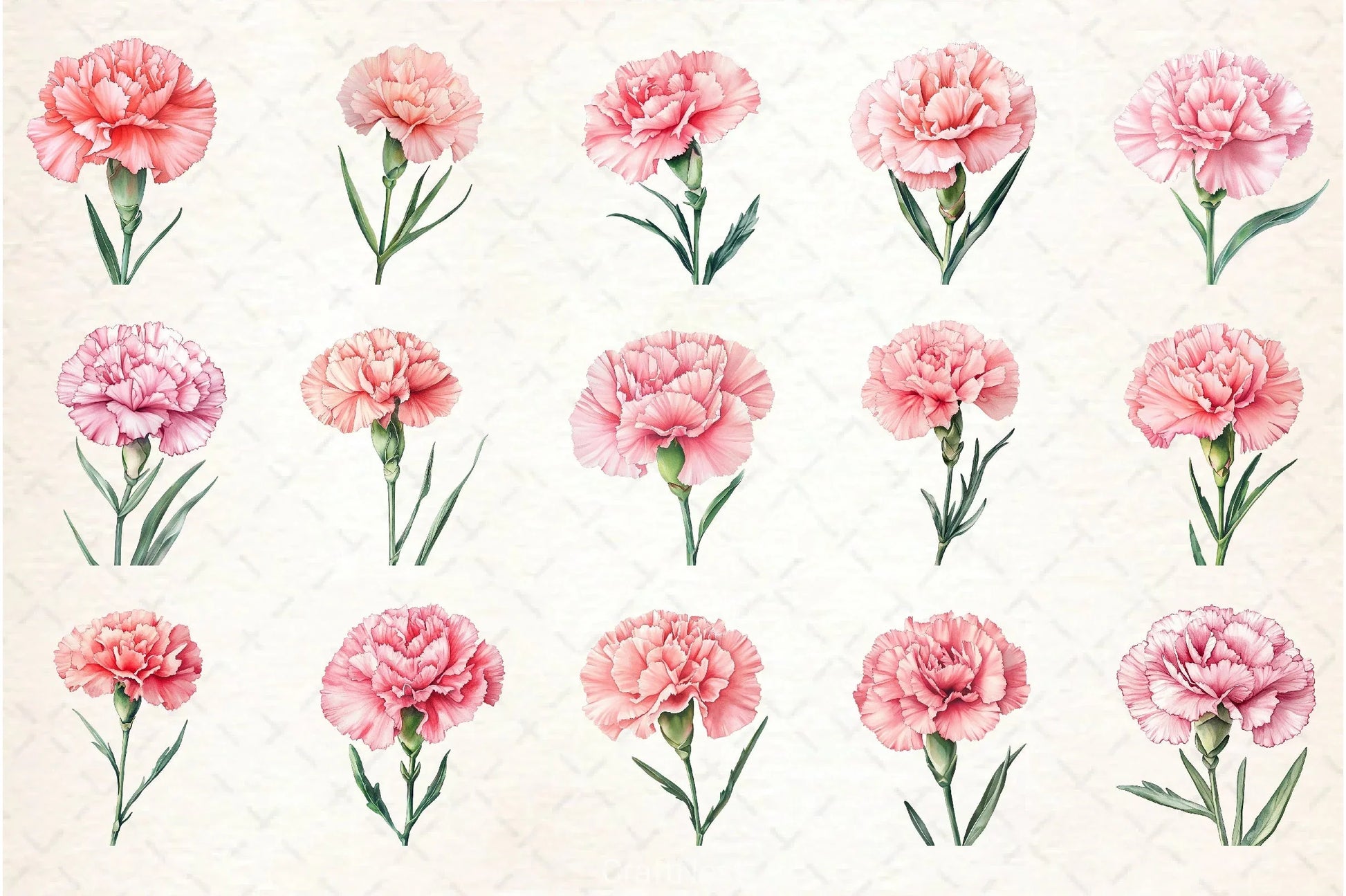 Carnation Flower Clipart Bundle - CraftNest - Digital Crafting and Art