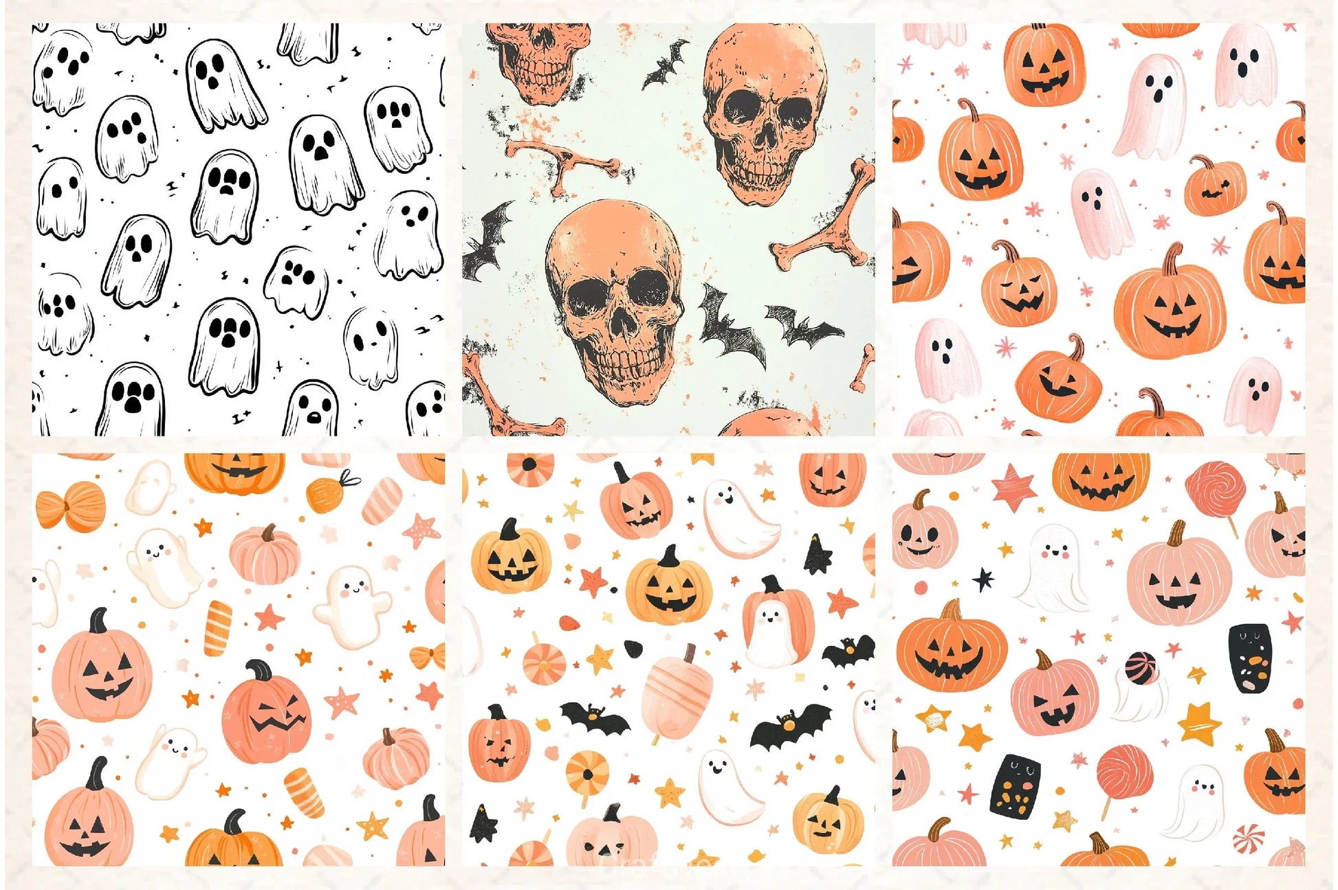 Cute Halloween Digital Papers - CraftNest - Digital Crafting and Art