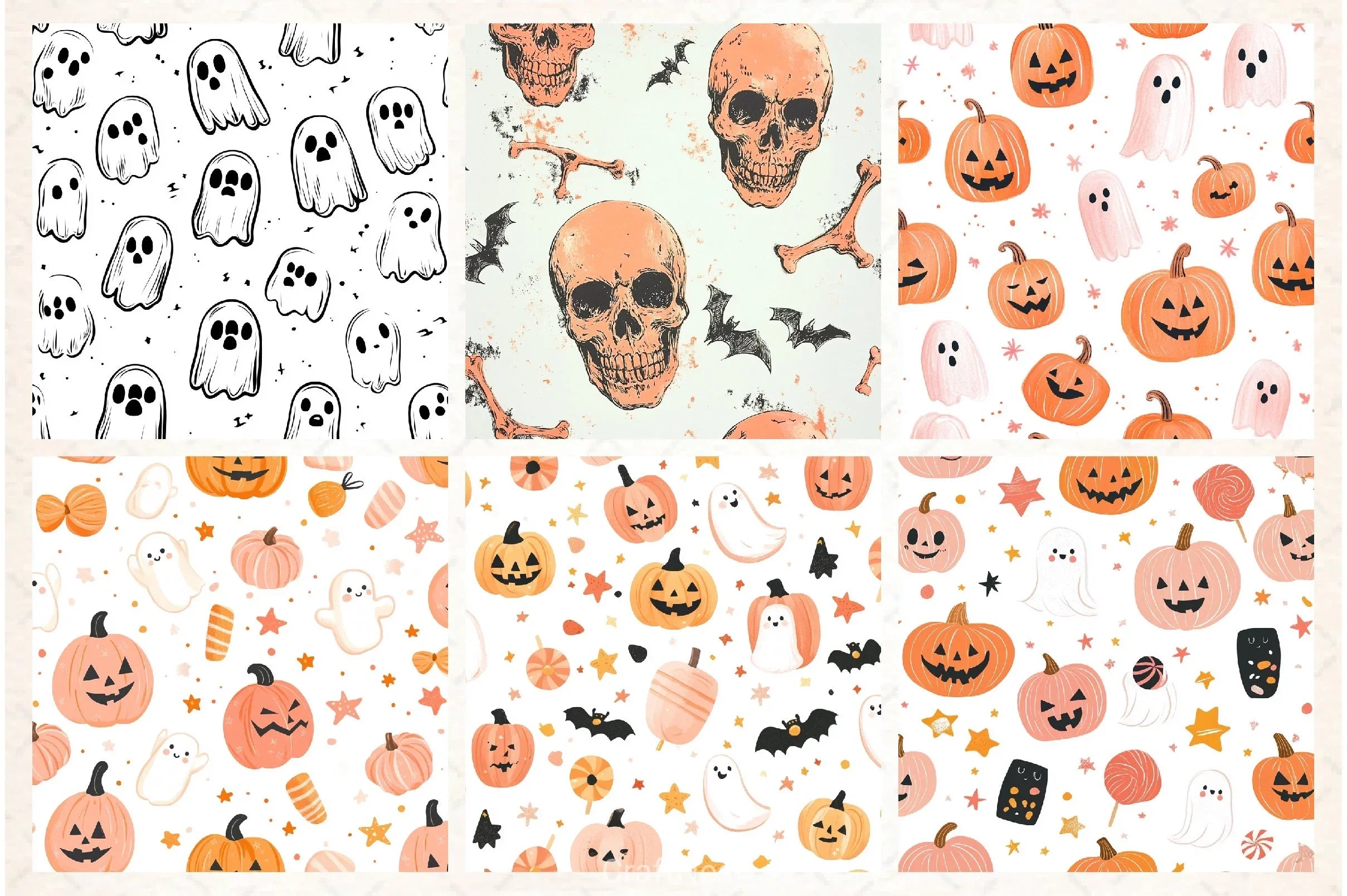 Cute Halloween Digital Papers - CraftNest - Digital Crafting and Art