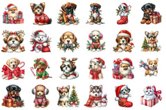 Christmas Puppies Clipart Bundle - CraftNest - Digital Crafting and Art