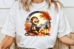 Cute Autumn Monkey Clipart Bundle - CraftNest - Digital Crafting and Art