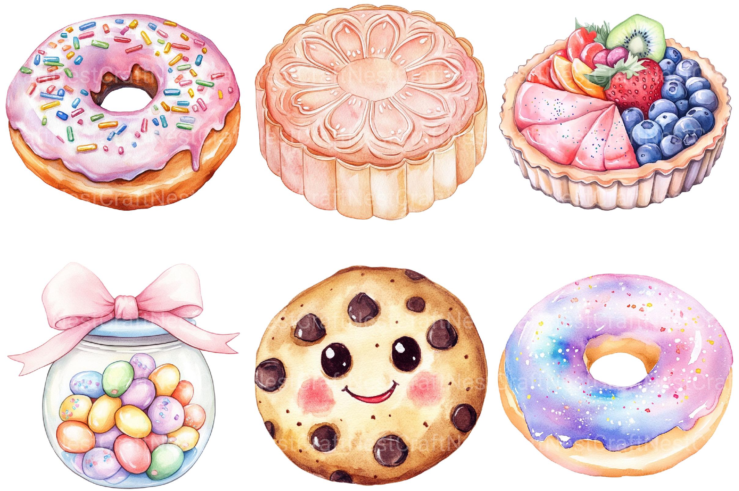 Kawaii Pastel Desserts Clipart