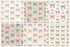 Pastel Coquette Bows Pattern Paper - CraftNest - Digital Crafting and Art