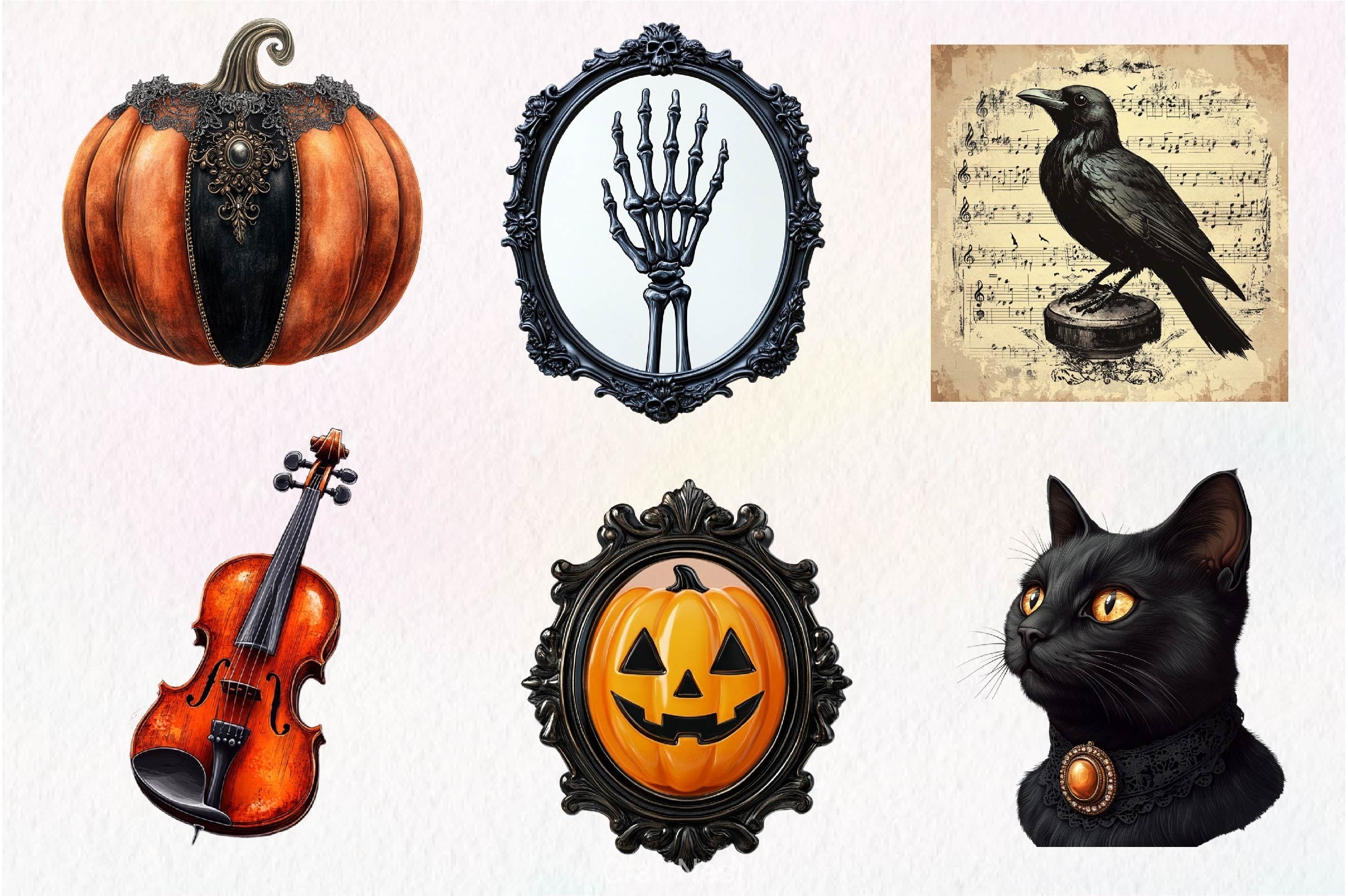 Victorian Halloween Clipart Bundle